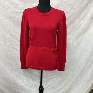 Vintage Casual Corner crew neck pullover sweater with belt, size Medium